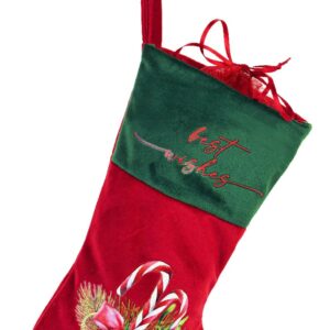 CALZA VELLUTO ROSSO DECORATO H34 CM