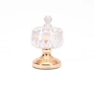 barattolo decorativo vetro coperchio iri