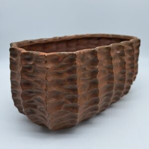 CIOTOLA OVALE CARVED CER.BROWN 26x13x13h